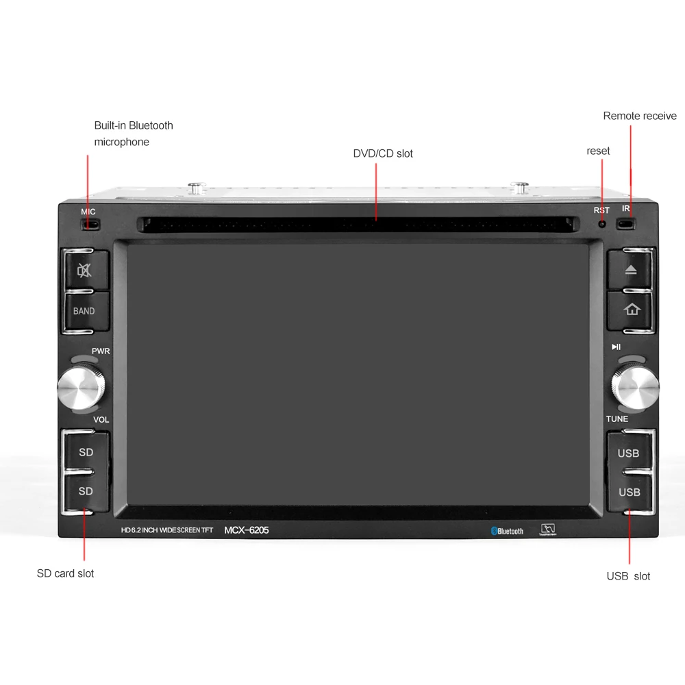 Excellent car stereo Car MP5 Player 6.2 inch HD Touch Screen AM FM Radio Bluetooth USB Mirror Link function Auto Multimedia Player 9