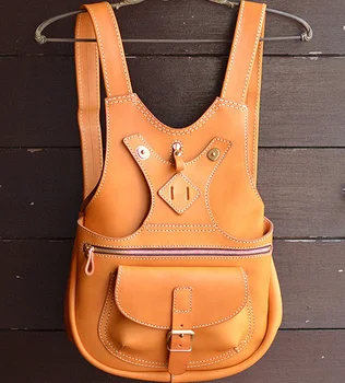 

Handmade leather bag leather paper lattice pattern drawing paper, BDQ-12 Backpack