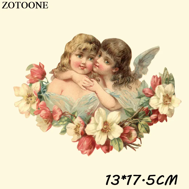 

ZOTOONE Iron On Flower Angel Patches For Clothes T-shirt Stickers Iron on Transfers Applique DIY Accessory Decoration Heat Press