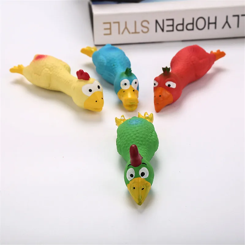 

Natural Latex Chicken Pet Squeak Toys Sound Play Dog Toys For Small Large Dogs Cats Puppy Molar Chew Toys Wholesale