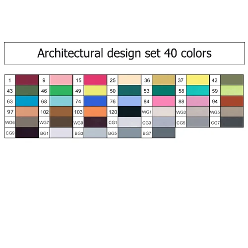 TouchFIVE 30/40/60/80 Цвета маркер для рисования ручка двойной головой художественный эскиз жирной рисования аниме кисть товары для рукоделия - Цвет: 40 Architectural Set