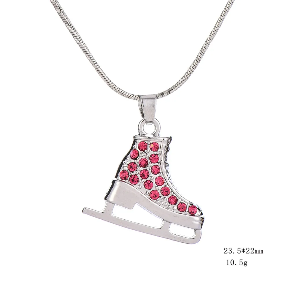 Ожерелье Skyrim с 3D кристаллами для фигурного катания на коньках, Серебряное длинное ожерелье, ювелирные изделия для девочек-подростков, лучший подарок для женщин