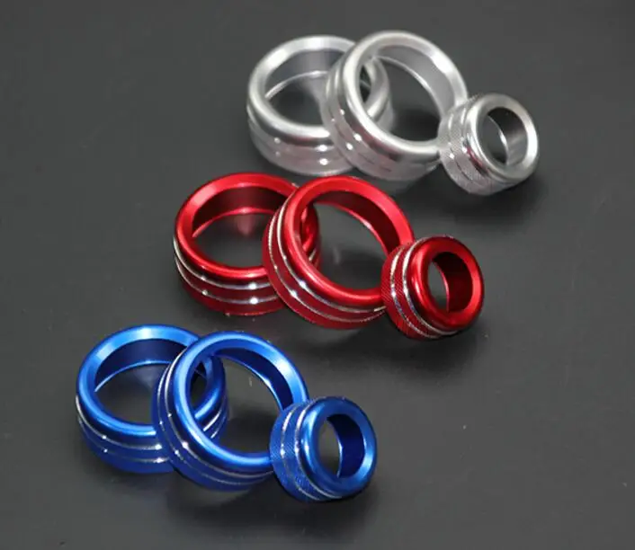 3Pcs For 1 2 3 4 Series F30 F34 F46 GT X1 F48 13-17 Car Styling Air Conditioning Knobs Audio Circle Trim Alloy Accessory Silver