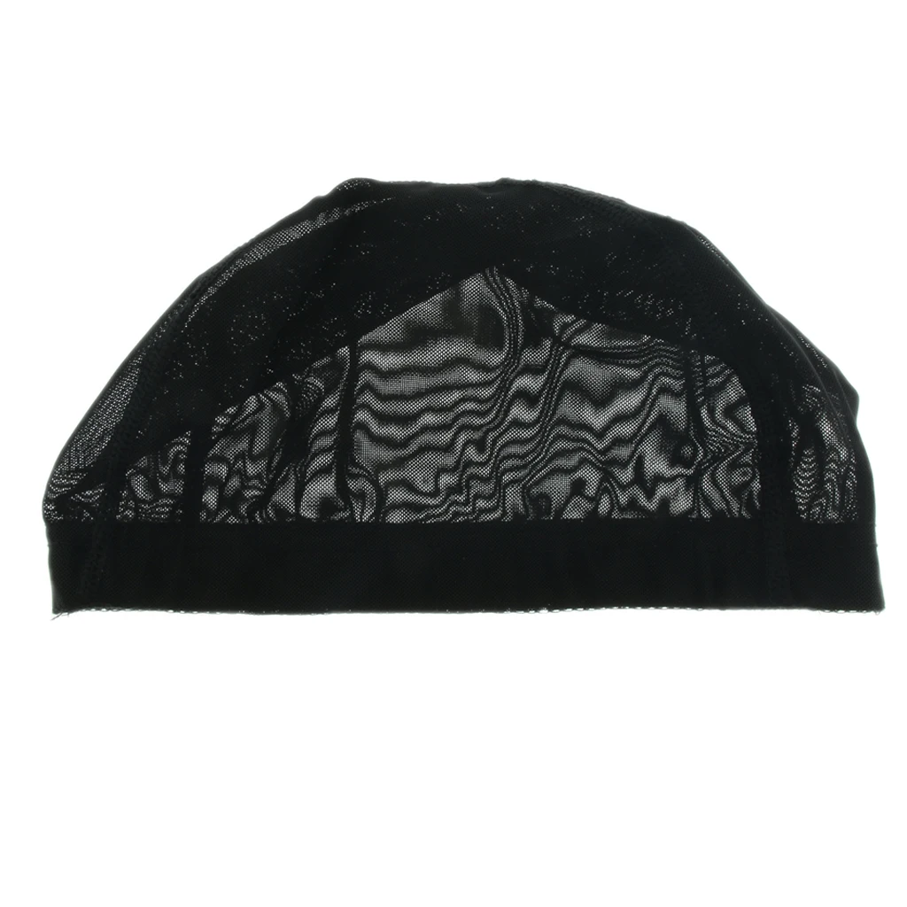 Black Spandex Dome Cap Mesh Hair Net For Making Wigs Snood Stretchy Wig Cap