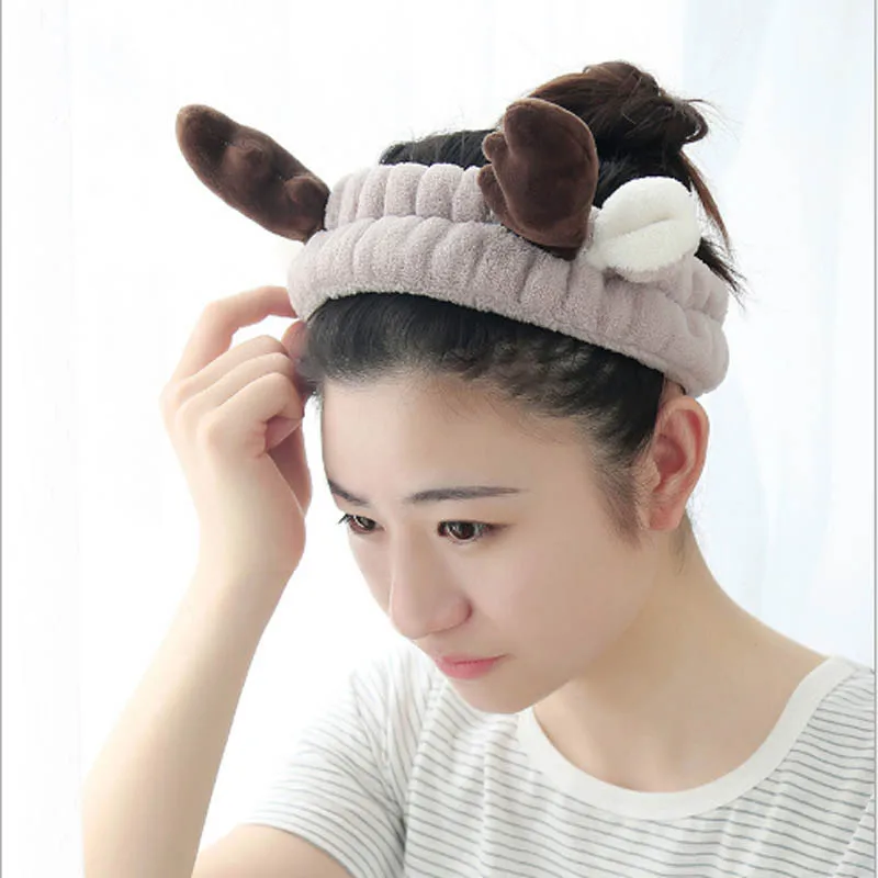 Korean Hairdressing Bath Towel Hairpin Strap Soft Deer Antler Make Up