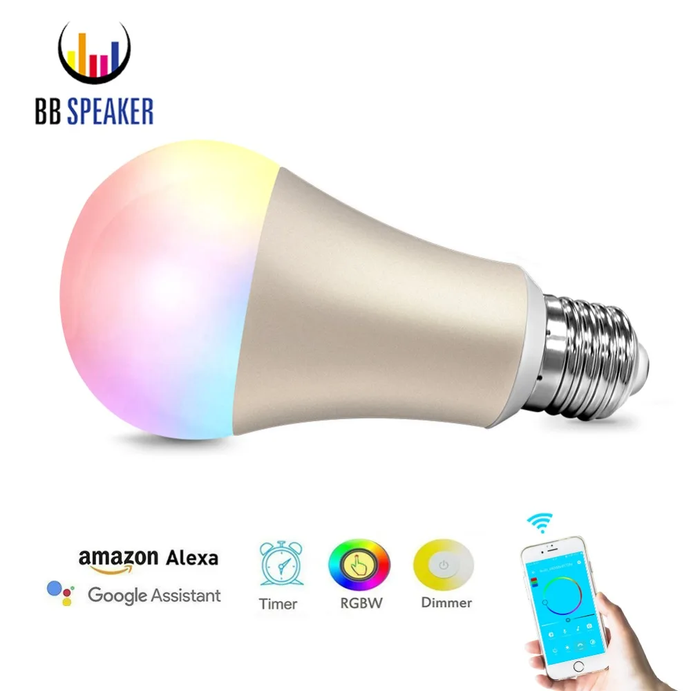 

Led bulb E27 Smart Bulb 7W E14 B22 APP WIFI Remote Control Smart light Wifi Amazon Alexa Light Warm White and RGB BB SPEAKER
