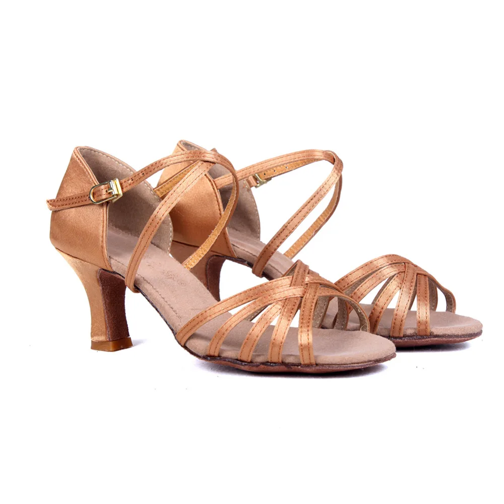 Cena Gorąca sprzedaż kobiet dziewczyny Ballroom Latin Tango taniec buty na obcasie sprzedaży buty do salsy Satin brokat 12 kolorów