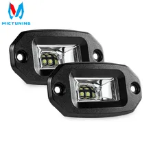 MICTUNING 2pcs 20W LED Work Light Bar Flush Mount LED Flood Offroad Driving Auto Fog Lamp for 4x4 J-eep ATV UTV SUV Truck Boat