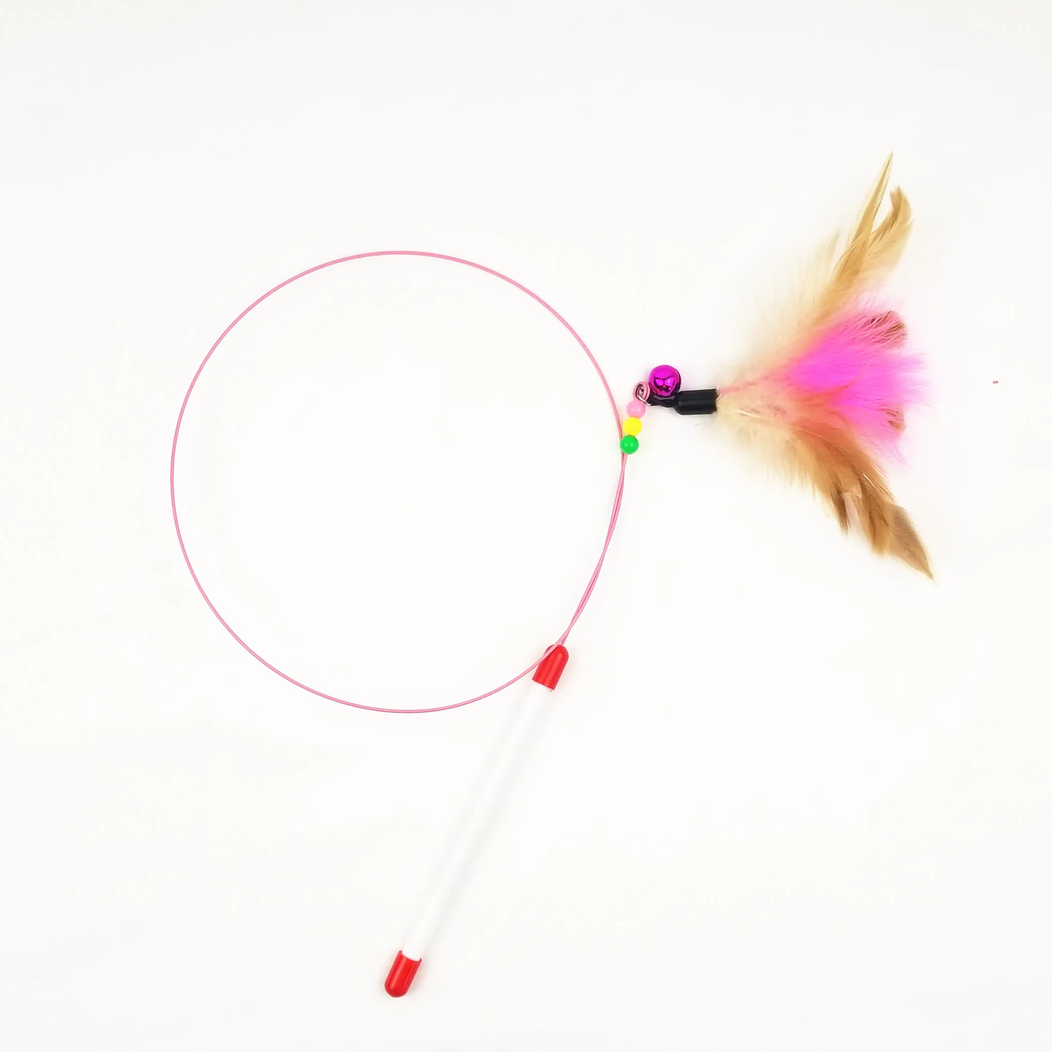 

High Quality Pet Cat Toy With Bell Newly Design Bird Feather Plush Plastic Toy for Cats Cat Catcher Teaser Toy