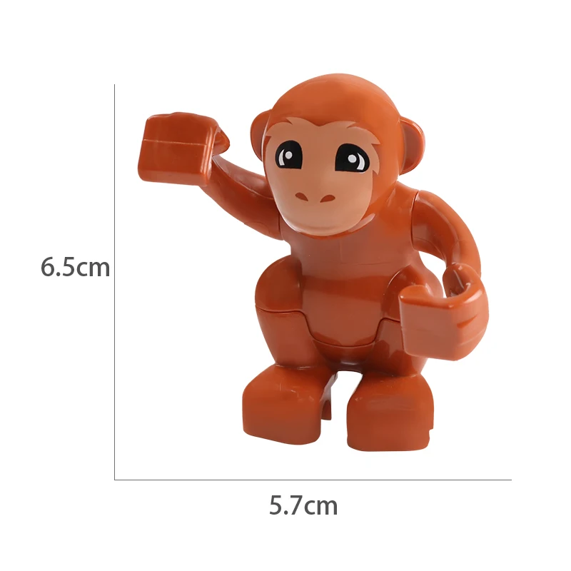 Серия животных, блоки, фигурки, модель, большой размер, строительные блоки, животные, развивающие игрушки для детей, подарок для детей - Цвет: brown monkey