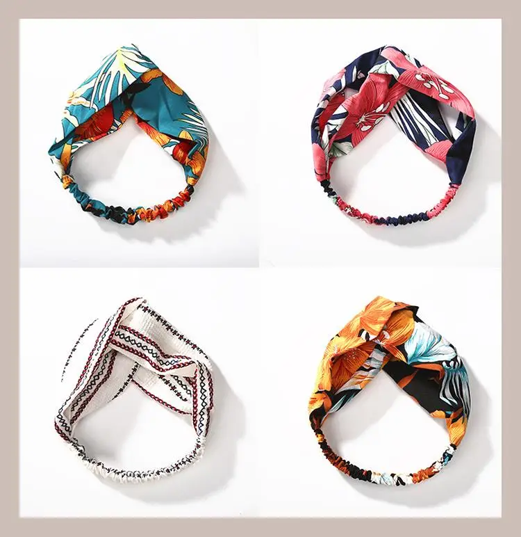 

Women's Fashion plaid print Headband Elastic Hairband Head Hair Accessories for Girls Striped Headwear Accessories