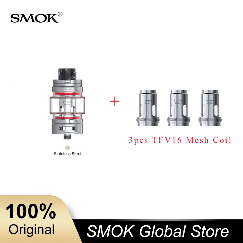 SMOK TFV16 бак 9 мл электронная сигарета атомайзер 510 нить 3 шт сетка катушка