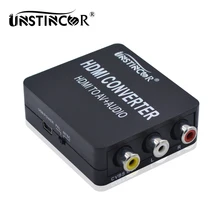 Composite HDMI to RCA CVBS L/R with Audio 1080P HDMI to AV Converter Support PAL NTSC Output SPDIF Coaxial with Amplifier