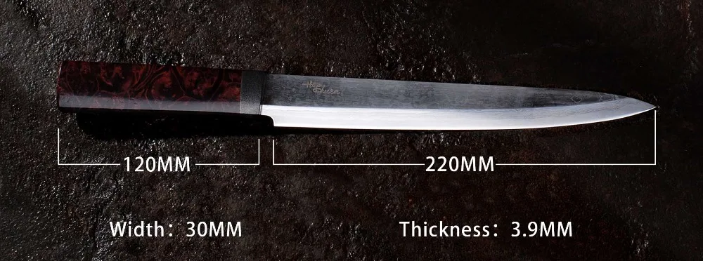 Нож сашими японские суши шеф-повара Дамасская сталь VG10 рыба кухня с натуральной деревянной ручкой из печати 1