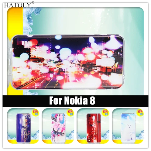 HATOLY Housing for Nokia 8 Case Cute Cartoon Soft TPU Back Cover Capas 2017 5.3&quot Colorful Phone Cases |