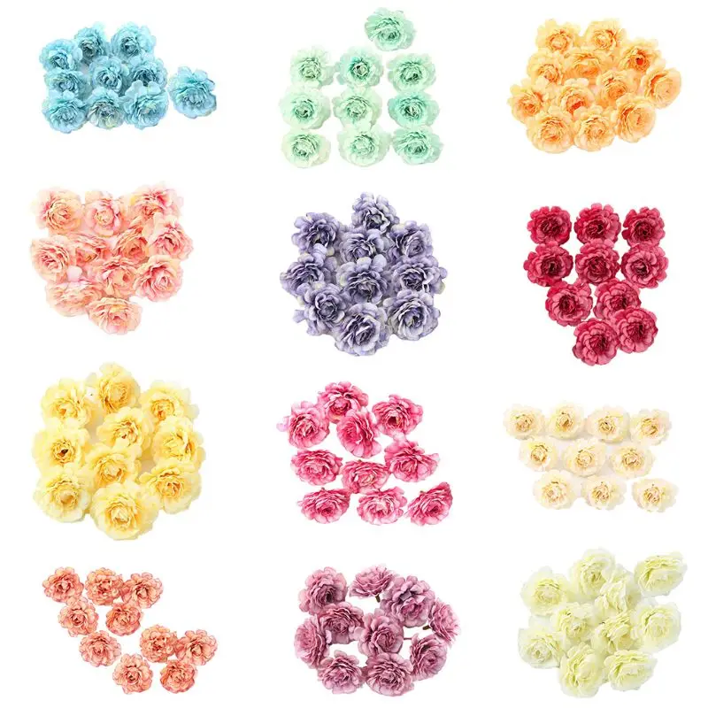 10Pcs/Set 5cm Multi Layered Lifelike Artificial Flower Hydrangea Heads DIY Craft Wreath Bouquets Scrapbooking Wedding Home Decor