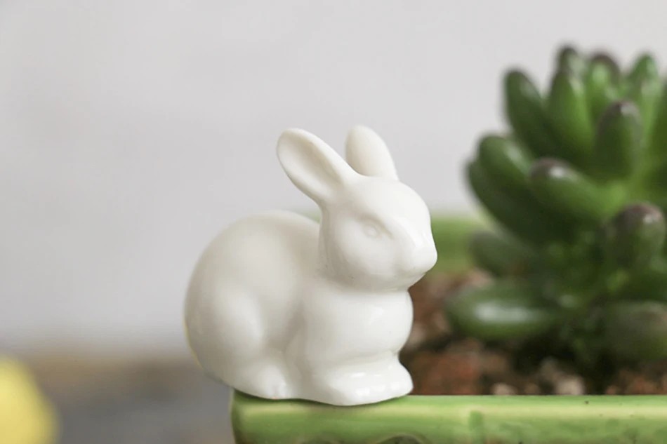 3 шт./компл. прекрасный мини белый керамический набор семьи кроликов украшения домашнего интерьера микро ландшафтного дизайна аксессуар ремесла креативный подарок