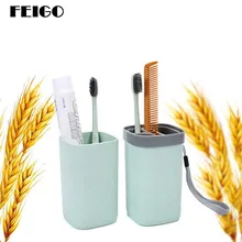 FEIGO портативная коробка для зубных щеток для ванной пшеничной соломы продукт защиты футляр для зубной щетки путешествия походная зубная щетка чехол F424
