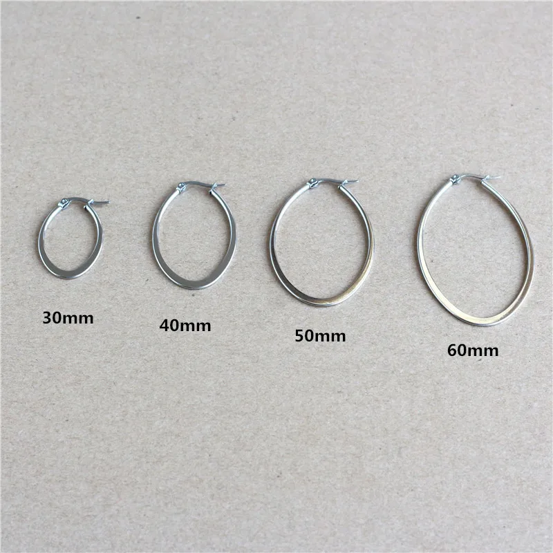 

60m Hyperbole Big Titanium 316L Stainless Steel Hoop Earrings Vacuum Plating No Fade Anti-allergy
