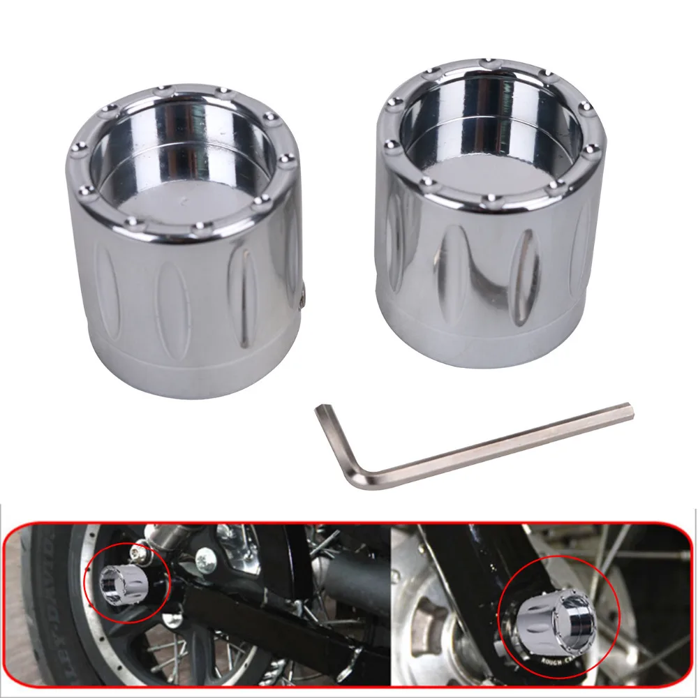 Motorcycle Chrome Solid Steel Front Axle Cover Blot Cap For Harley