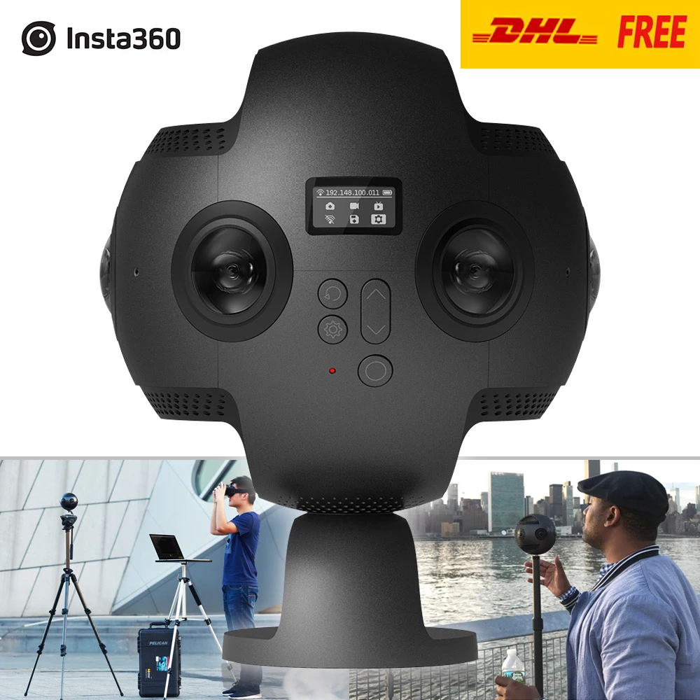 Insta360 Pro 8K 360 VR Video Camera 4K 100fps Slow Motion Anti-shake Panoramic Camera VR Video Camera with Carrying Case