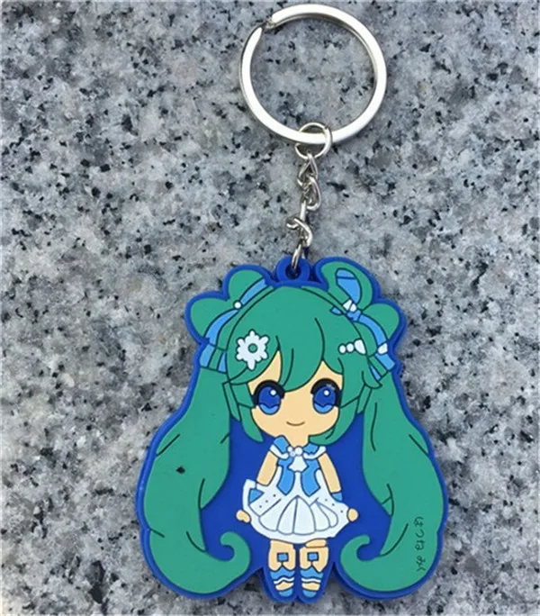 Anime Hatsune Miku PVC Keychain Figures Toys Key Bag Pendants Keyring Cosplay Dolls 10pcslot (5)