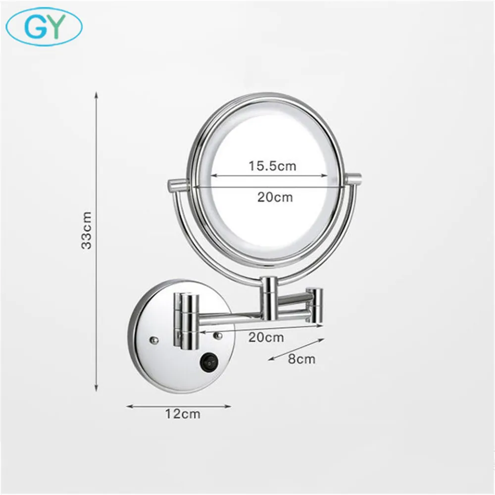  Modern LED vanity lights foldable 3xMagnifier led makeup mirror lamp plug in folding magnification 