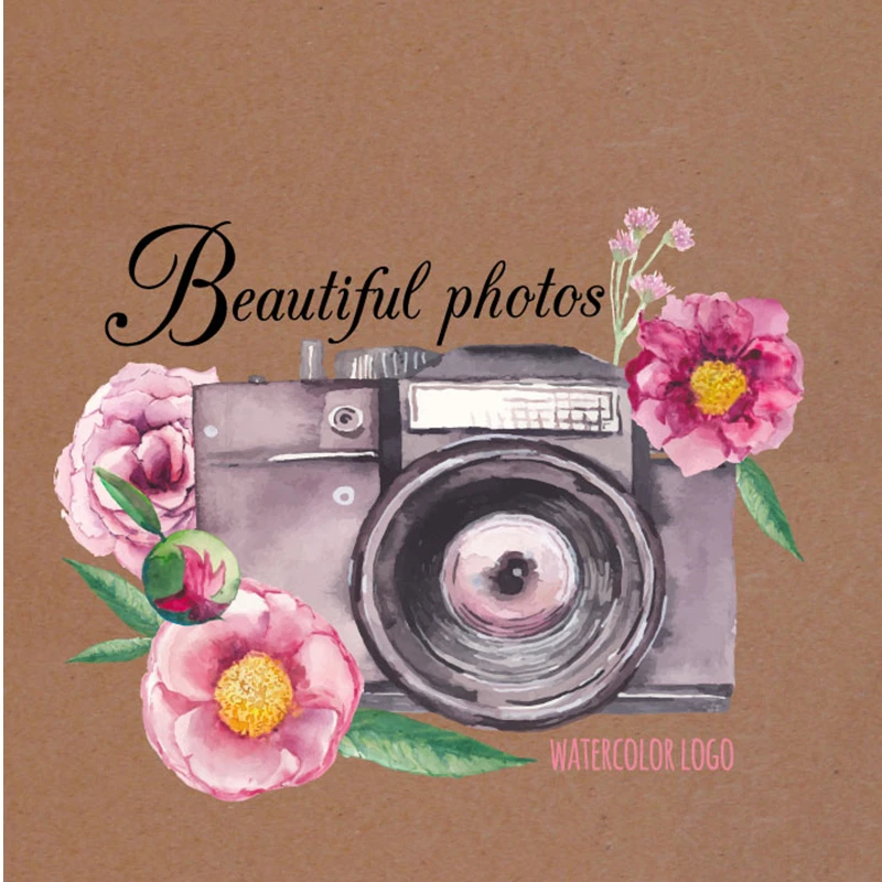 

21x17cm Beautiful Camera Patch T-shirt Press Sticker Washable Iron On Transfer Patches For Girls T Shirt Coat Bag