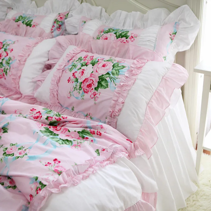 Top Romantic bedding set luxury wrinkle lace design bedding bed set 100