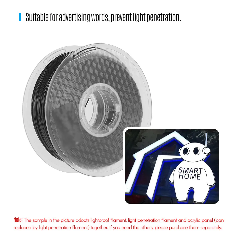 

1.75mm PETG Filament Lightproof PETG 3D Printer Filament Dimensional Accuracy +/- 0.02 mm for 3D Advertising Words Letters
