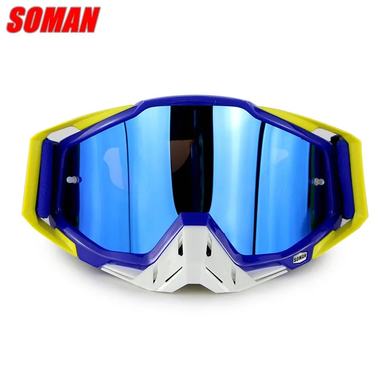 Высокое качество Soman бренд мотокросса очки ATV шлем мотоциклетные очки гонки по бездорожью солнцезащитные очки Удалить Нос протектор SM11 - Цвет: Blue