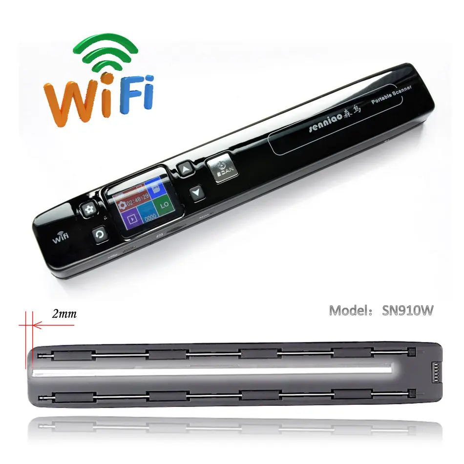 

senniao SN910W handy portable scanner A4JPG&PDF HD1050dpi Double roller Zero margin Book WiFi Automatic synthesis of large image