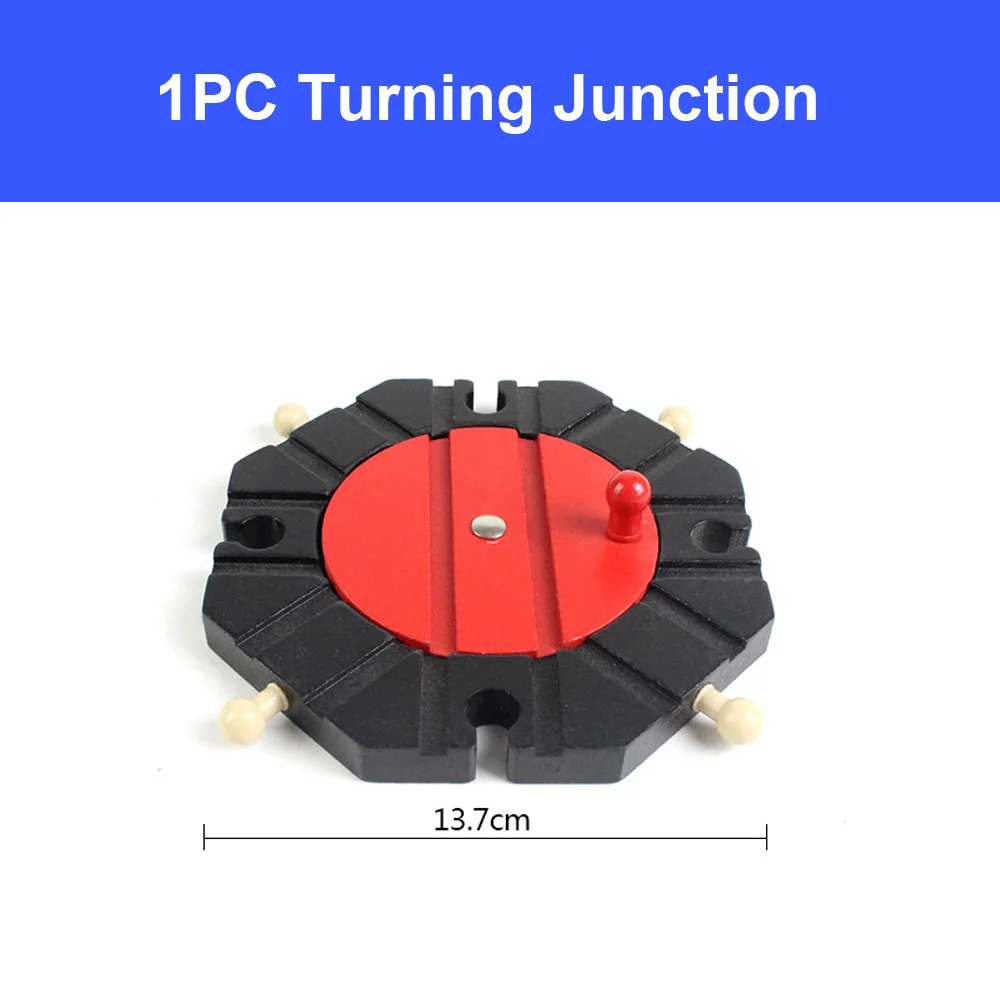 DIY деревянная железная дорога, игрушка, универсальные аксессуары, конкурентоспособные для Thomas Track, Обучающие железнодорожные поезда, игрушки для детей, подарки - Цвет: 1pc turning junction