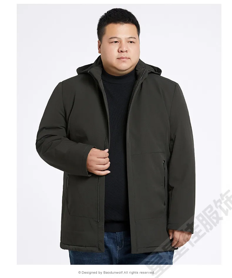 Мужская зимняя куртка 10XL 9XL 8XL повседневное теплое пальто средней длины с