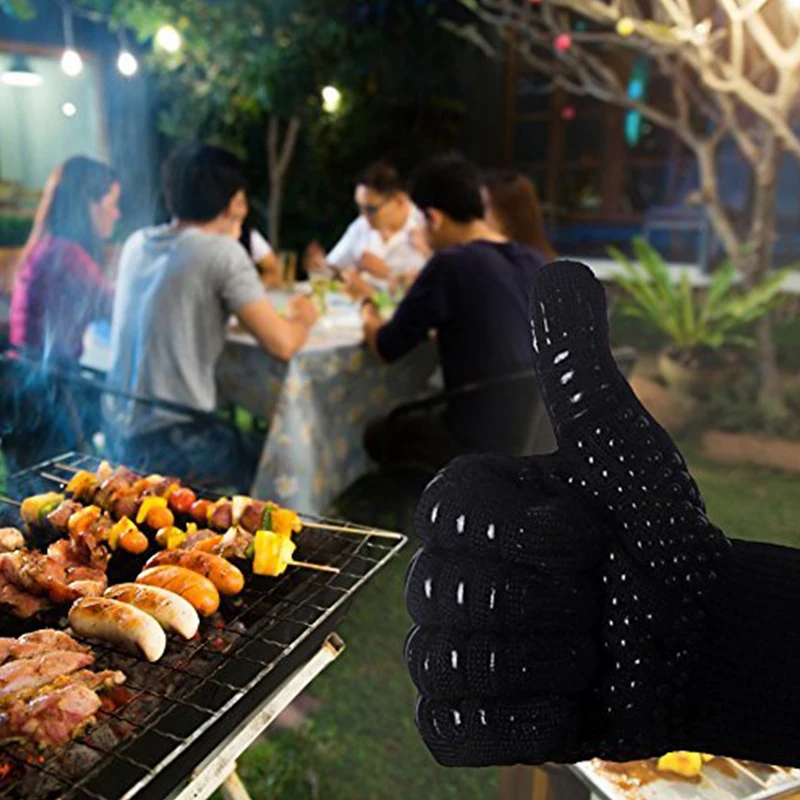 Kitchen Gloves WALFOS Extreme Heat Resistant BBQ Gloves Grill Gloves Cooking Glove Oven Mitt for Kitchen Baking Tools