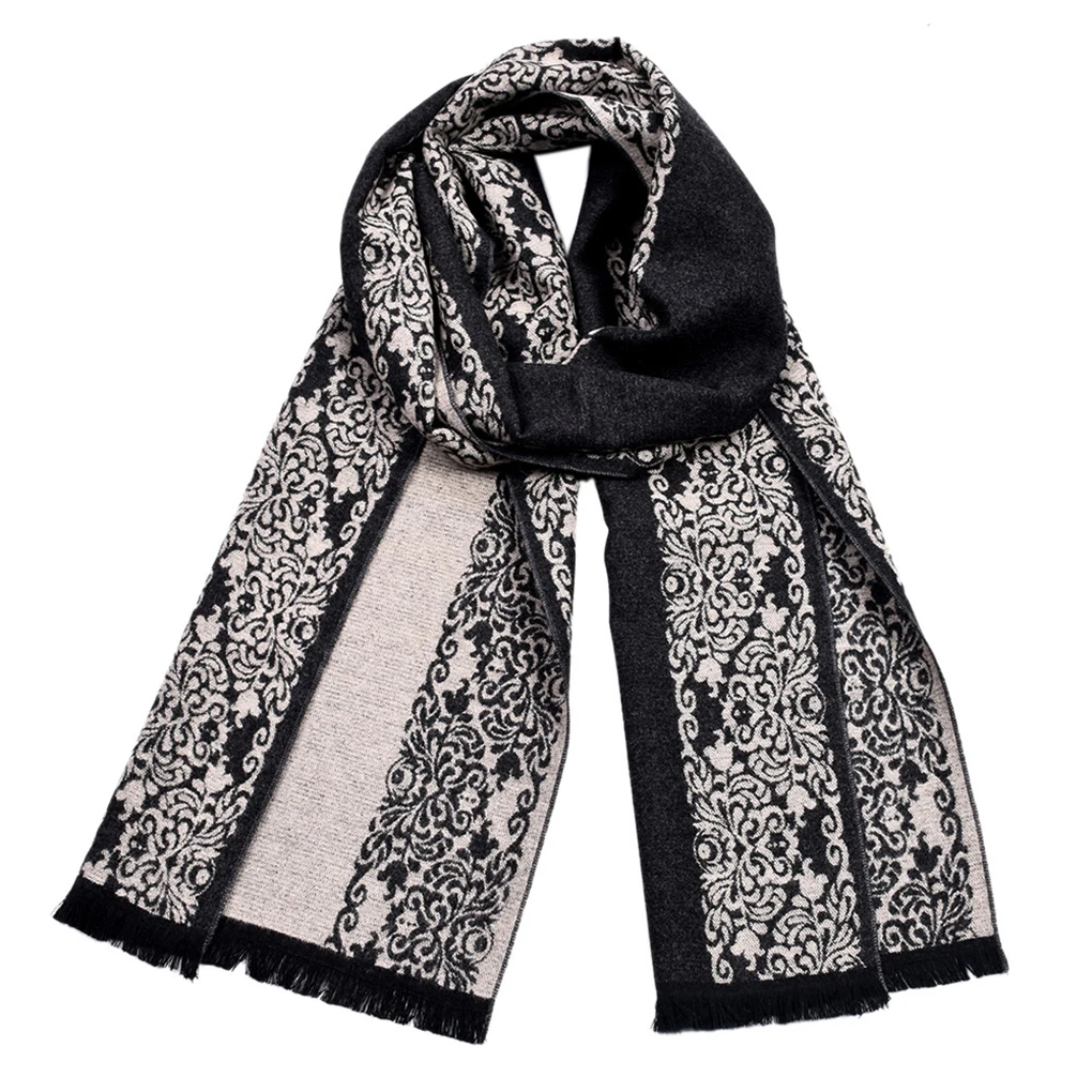 Пары зимний шарф цветочный узор для женщин и мужчин шаль одеяло шарф зима осень шейный платок грелка - Цвет: NO.3