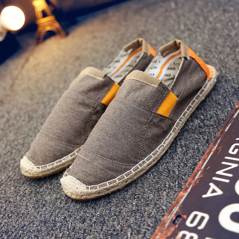 

Allwesome Men Shoes Casual Male Breathable Canvas Shoes Men Straw Fashion 2019 Soft Slip on Espadrilles for Men Loafers