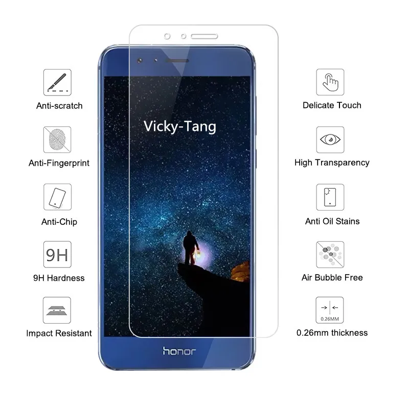 2.5D 9H протектор экрана для huawei honor 8 закаленное стекло на телефон защитная пленка для huawei honor 8 lite стекло