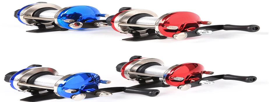 YINGTOUMAN 2PCS/LOT 3.5:1 0.28 mm/50 M Small Drum (red/blue)] Fishing Ice Horizontal Wheel Portable Tackle | Спорт и развлечения