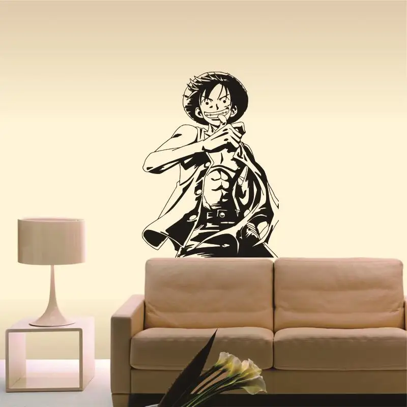 One-Piece-Luffy-WallDecal-comics and animation Sticker  Decal  Vinyl Wall Decals Pegatina Quadro Parede Decor Mural  Sticker4