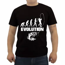 Fishinger Evolution, летняя мужская футболка с коротким рукавом, хлопковая футболка, повседневные мужские футболки для фитнеса, топы, футболки, уличная одежда