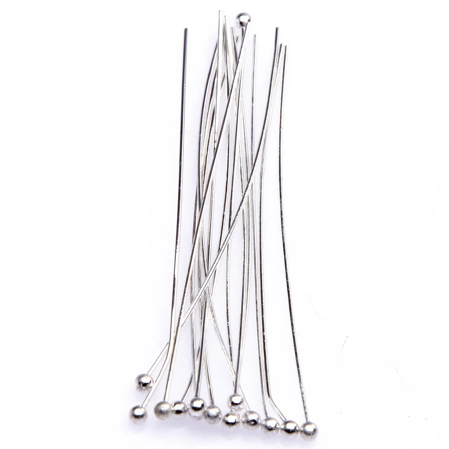 

100Pcs 50mm Silver Plated Ball Head Pins Spacer Beads for Jewelry Making