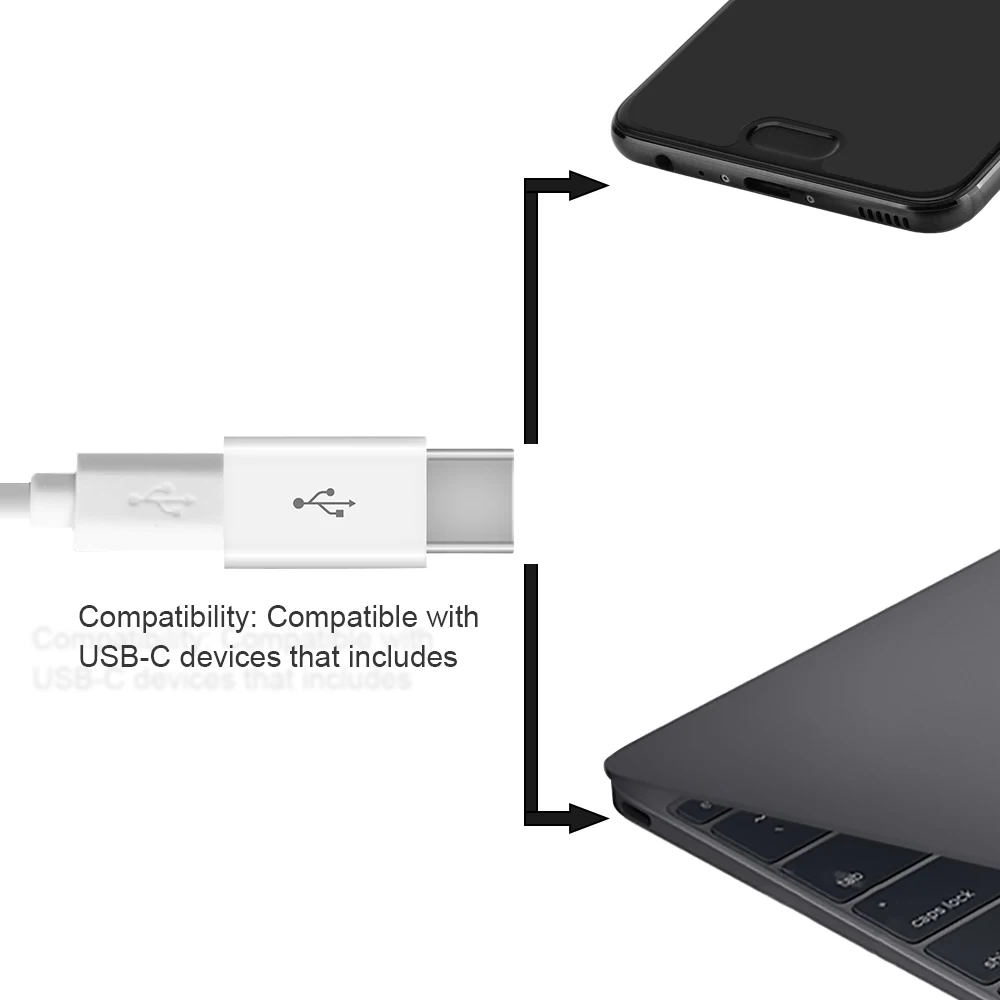 usb-адаптер C на микро кабель-Переходник USB type C адаптер USB 3,1 для Macbook samsung s8 huawei p10 p9 OTG адаптер