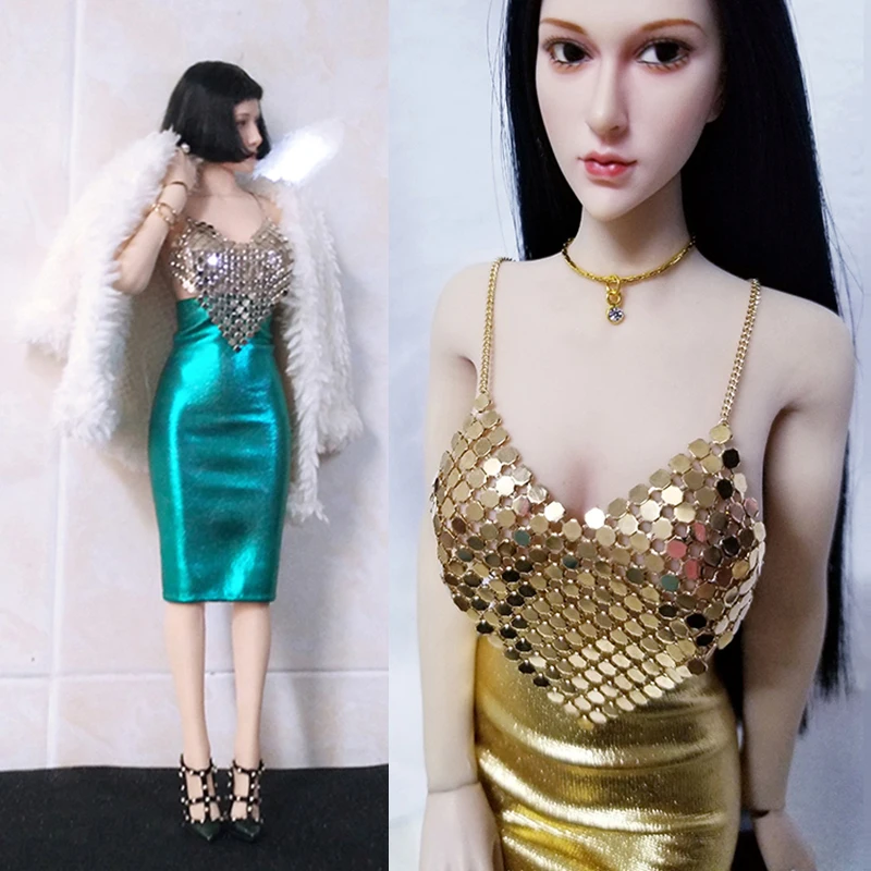 

1/6 Female Action Figure Body Clothes Set Sexy Sling Vest & Dress Accessories Model For 6'' TBLeague PHMB2018 Seamless Body
