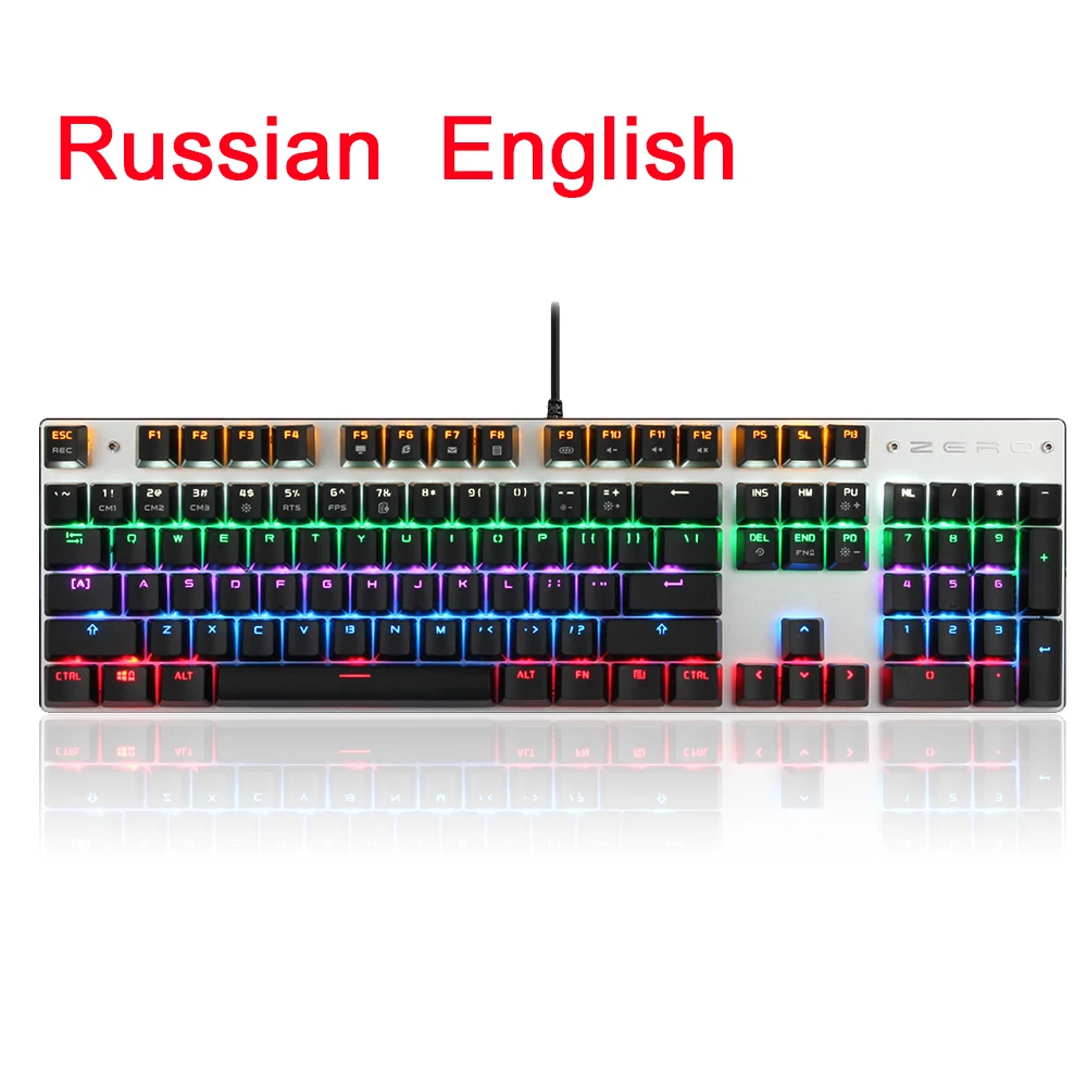 Игровая клавиатура механическая 104 87 Keycaps синий переключатель с подсветкой