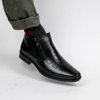 

DOF Bull Leather Men Boots Spring Autumn And Winter Man Shoes Ankle Boot Men's Snow Shoe Work Plus Size 39-46 000-004