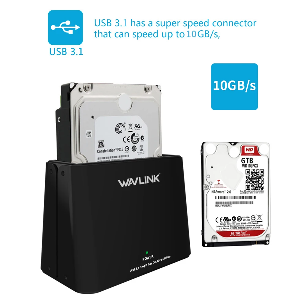 Wavlink Универсальный жесткий диск HDD док станция для 2.5 &quot3.5&quot поддерживает SATA I/II/III