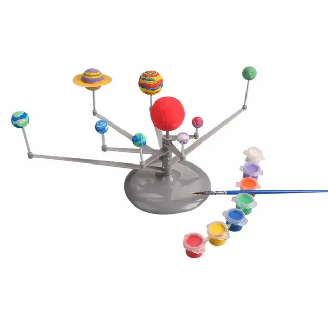 Us 708 1 Pcbox Fasinating Interesting Manual Diy 9 Planet Solar System Model Planetarium For Children Physics Mathematics Education In