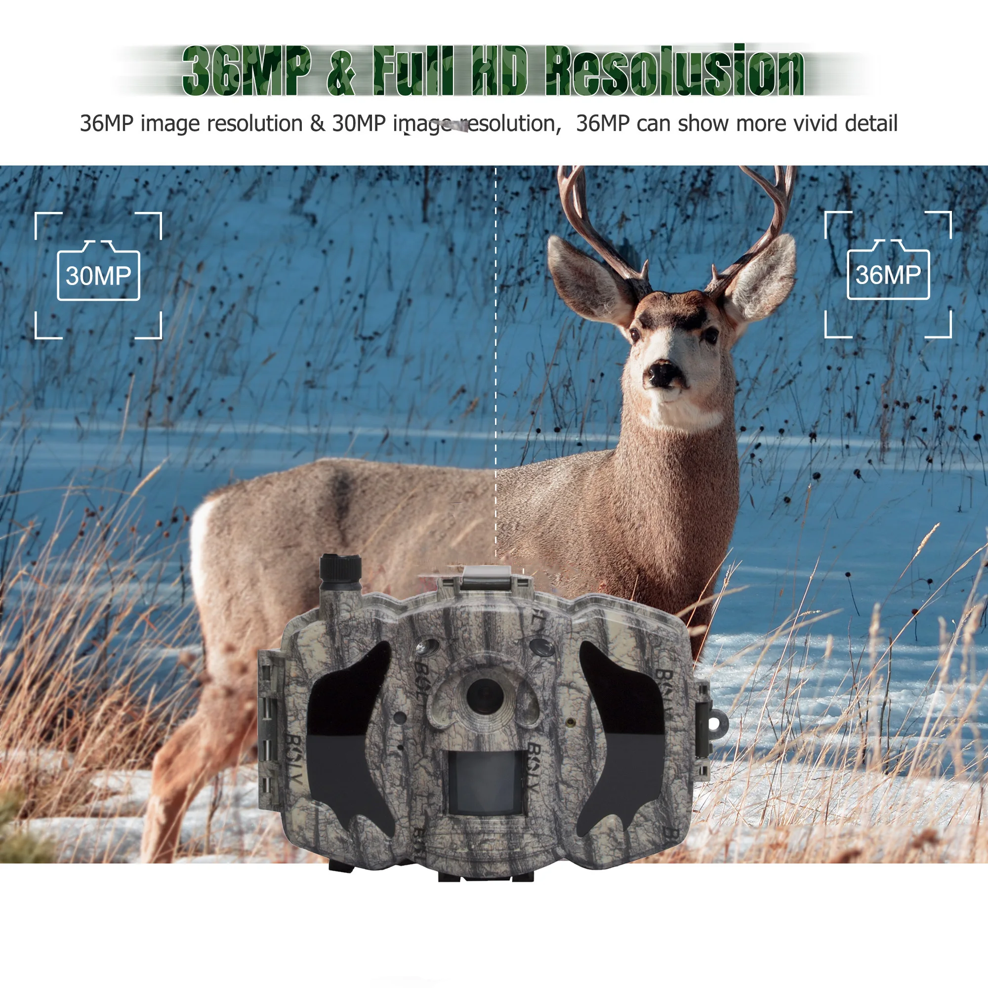Bolyguard Hunting Camera 4G Trail Camera SMS Night Vision MMS GPRS Black IR 36MP 1080P HD Photo Traps thermal imagers Wildcamera