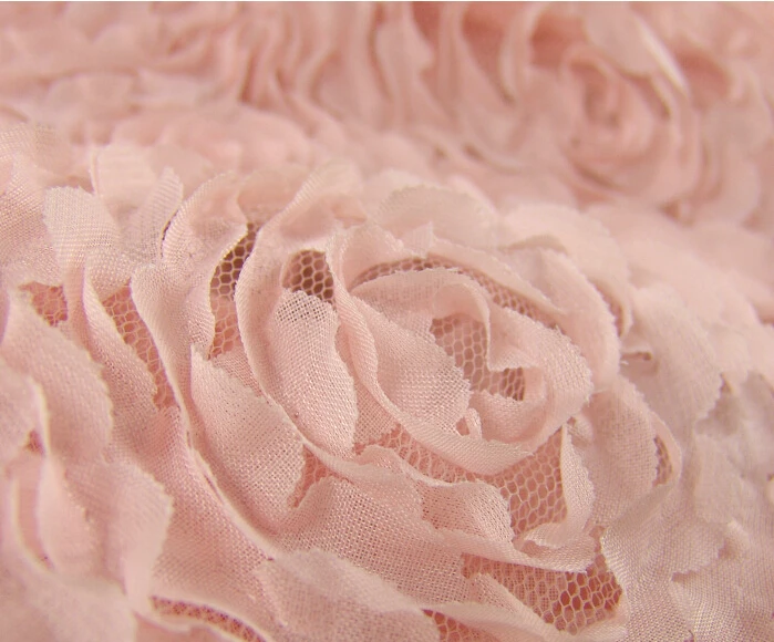 1 meter 128cm 50.39 width rose red 3D rose mesh embroidered fabric for dance wedding dress childrenwear MM216 free ship